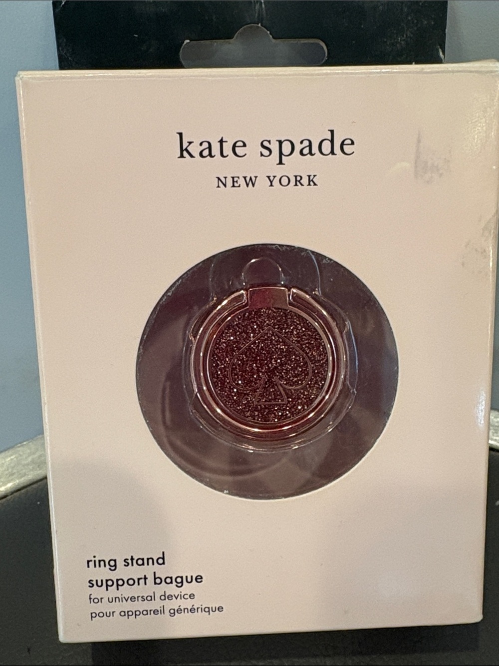 NEW Rose Gold Glitter Kate Spade New York Universal Phone Ring Stand